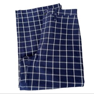 Madewell Emmett windowpane plaid cropped wide leg pants 30